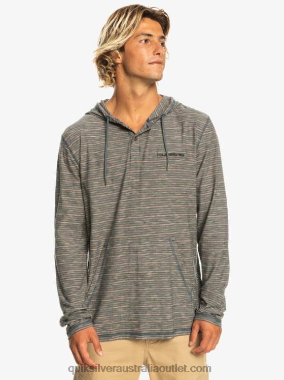 Quiksilver Men Kentin Long Sleeves Hooded T-Shirt H2N4B1353 dark slate kentin