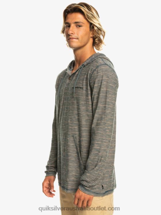 Quiksilver Men Kentin Long Sleeves Hooded T-Shirt H2N4B1353 dark slate kentin