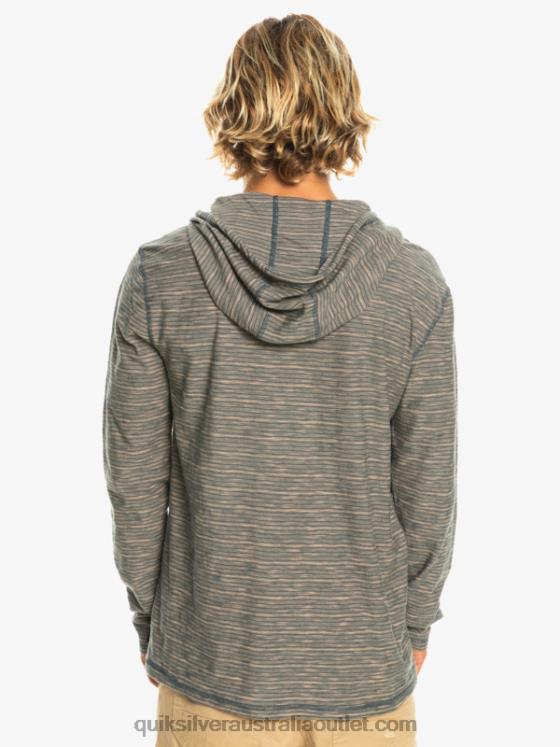 Quiksilver Men Kentin Long Sleeves Hooded T-Shirt H2N4B1353 dark slate kentin
