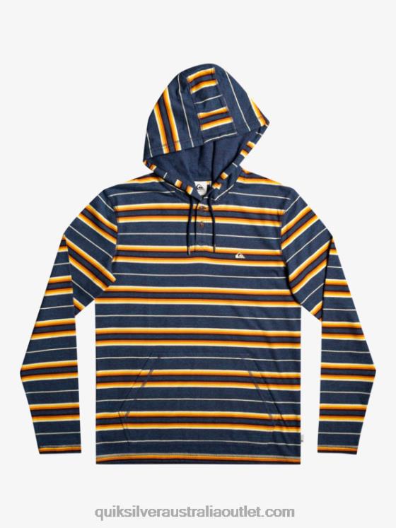 Quiksilver Men Last Chance Hooded Long Sleeve T-Shirt H2N4B1862 insignia last chance stripe