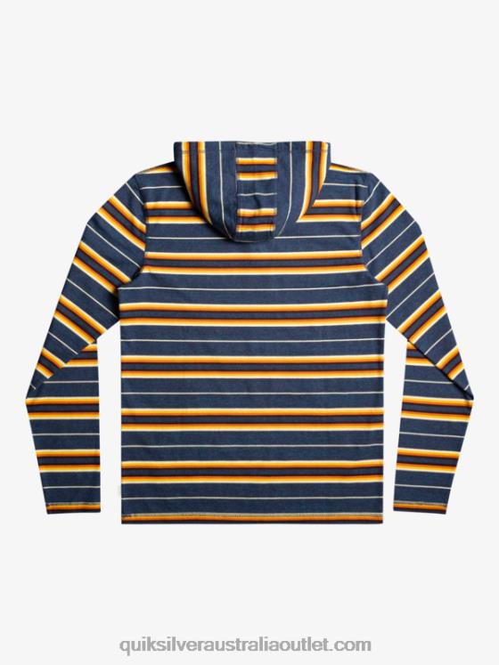 Quiksilver Men Last Chance Hooded Long Sleeve T-Shirt H2N4B1862 insignia last chance stripe