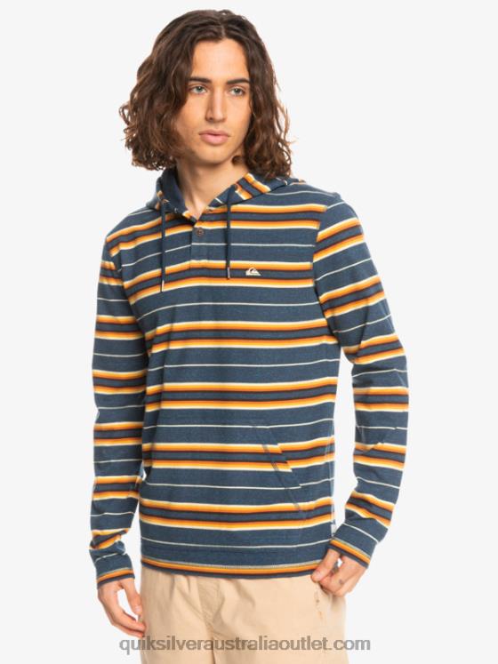 Quiksilver Men Last Chance Hooded Long Sleeve T-Shirt H2N4B1862 insignia last chance stripe