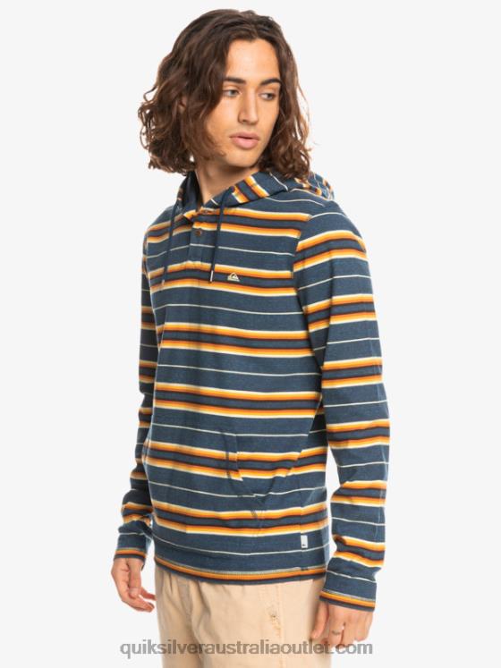 Quiksilver Men Last Chance Hooded Long Sleeve T-Shirt H2N4B1862 insignia last chance stripe