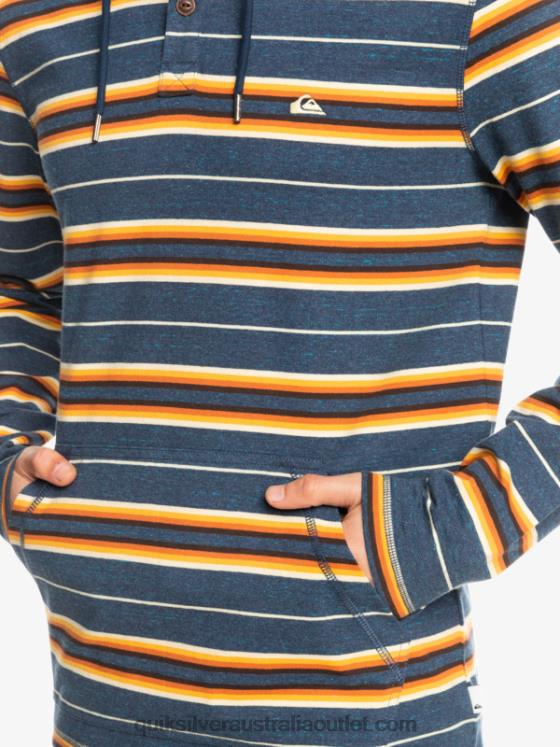 Quiksilver Men Last Chance Hooded Long Sleeve T-Shirt H2N4B1862 insignia last chance stripe