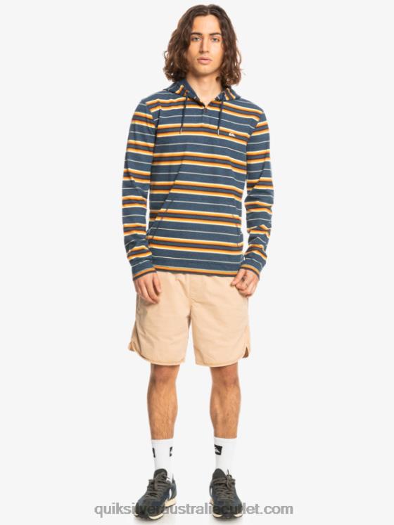 Quiksilver Men Last Chance Hooded Long Sleeve T-Shirt H2N4B1862 insignia last chance stripe