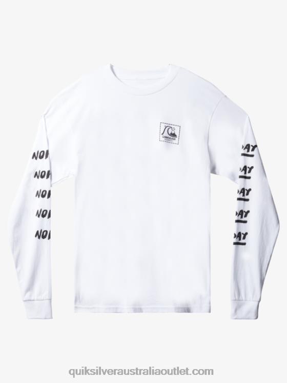 Quiksilver Men Natas Now Long Sleeve T-Shirt H2N4B1634 white