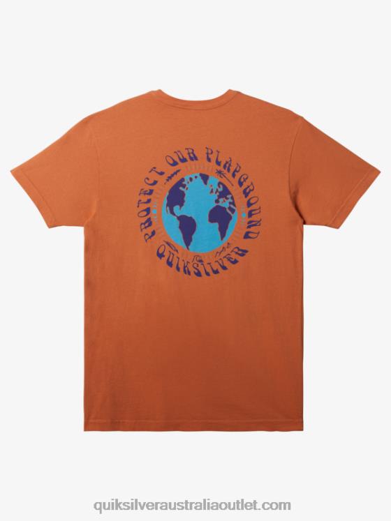 Quiksilver Men Protect Our Playground T-Shirt H2N4B295 copper tan