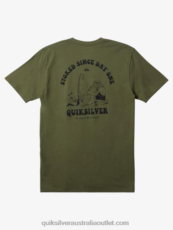 Quiksilver Men Stoked Since Day One T-Shirt H2N4B231 four leaf clover