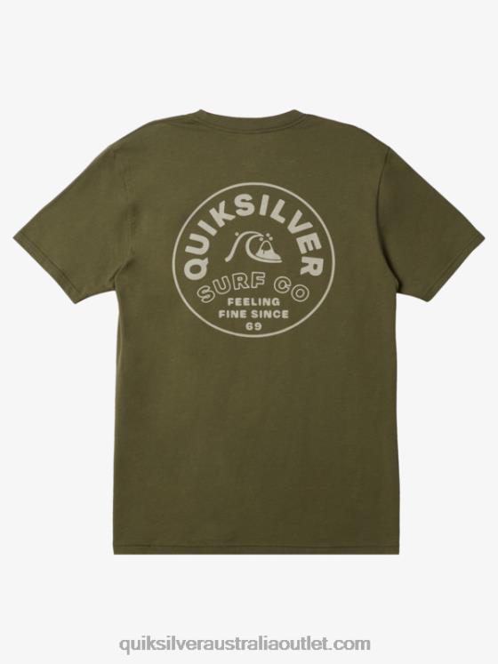 Quiksilver Men Timeless Spin T-Shirt H2N4B107 four leaf clover