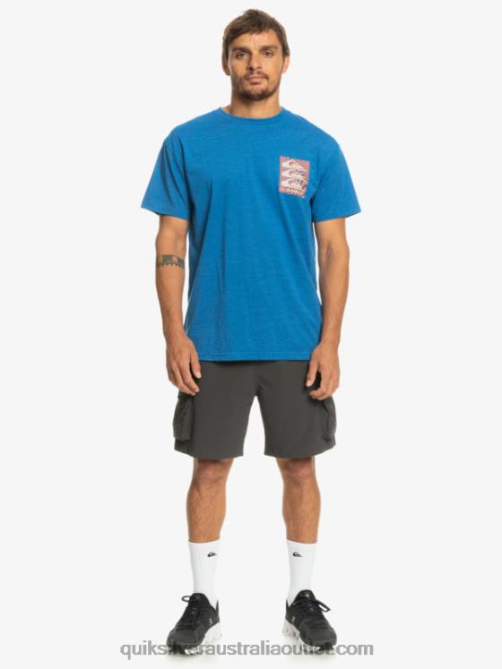Quiksilver Men Warped Patterns T-Shirt H2N4B1015 snorkel blue