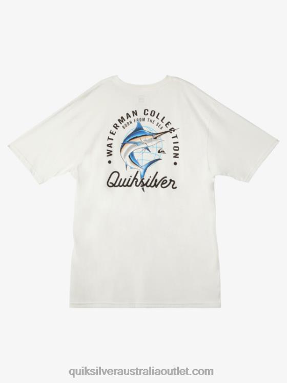 Quiksilver Men Waterman Beauty At Sea T-Shirt H2N4B50 snow white