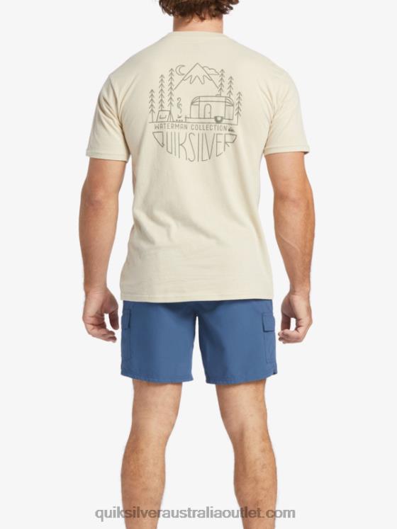 Quiksilver Men Waterman Outdoor Livin T-Shirt H2N4B57 brown rice