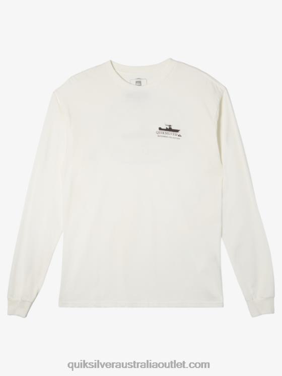 Quiksilver Men Waterman Power Trip Long Sleeve T-Shirt H2N4B63 snow white
