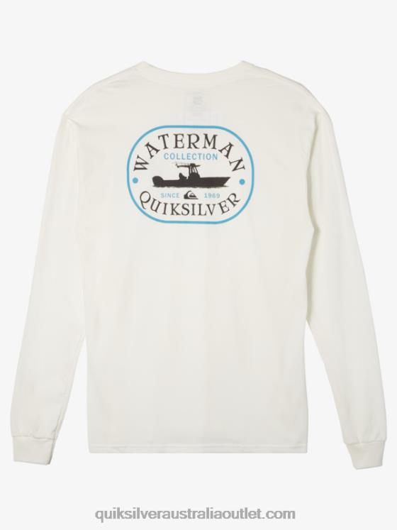 Quiksilver Men Waterman Power Trip Long Sleeve T-Shirt H2N4B63 snow white