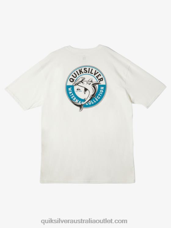 Quiksilver Men Waterman Sea Shark T-Shirt H2N4B41 snow white