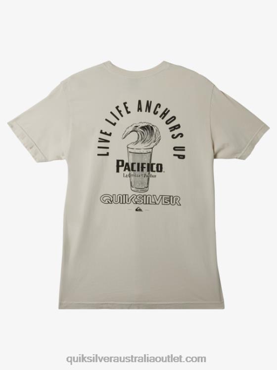 Quiksilver x Pacifico Men Dont Fight The Foam T-Shirt H2N4B11 stone