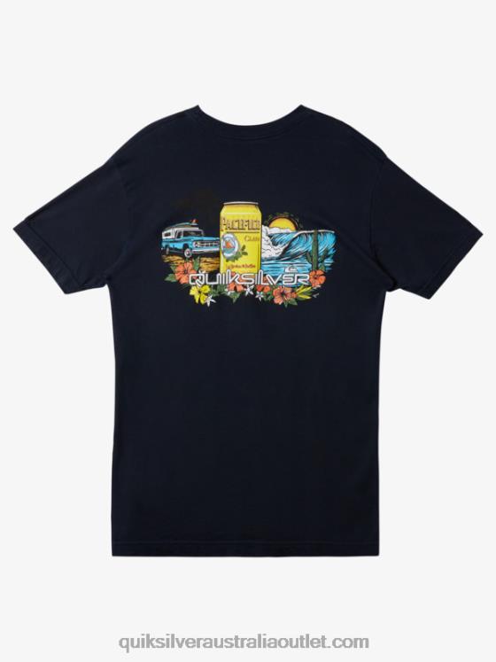 Quiksilver x Pacifico Men Lockup T-Shirt H2N4B1 navy blazer