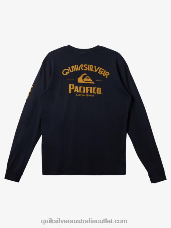 Quiksilver x Pacifico Men Straight Shooter Long Sleeve T-Shirt H2N4B6 navy blazer