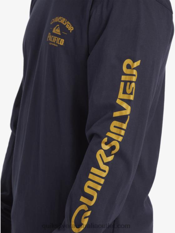 Quiksilver x Pacifico Men Straight Shooter Long Sleeve T-Shirt H2N4B6 navy blazer
