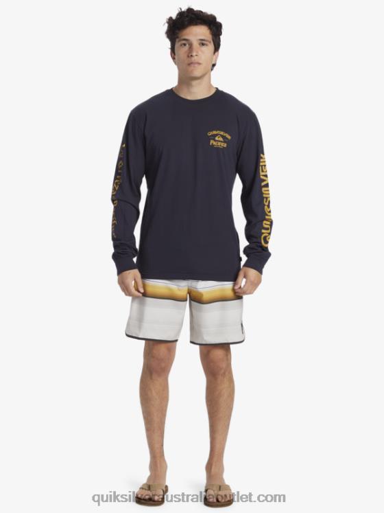 Quiksilver x Pacifico Men Straight Shooter Long Sleeve T-Shirt H2N4B6 navy blazer