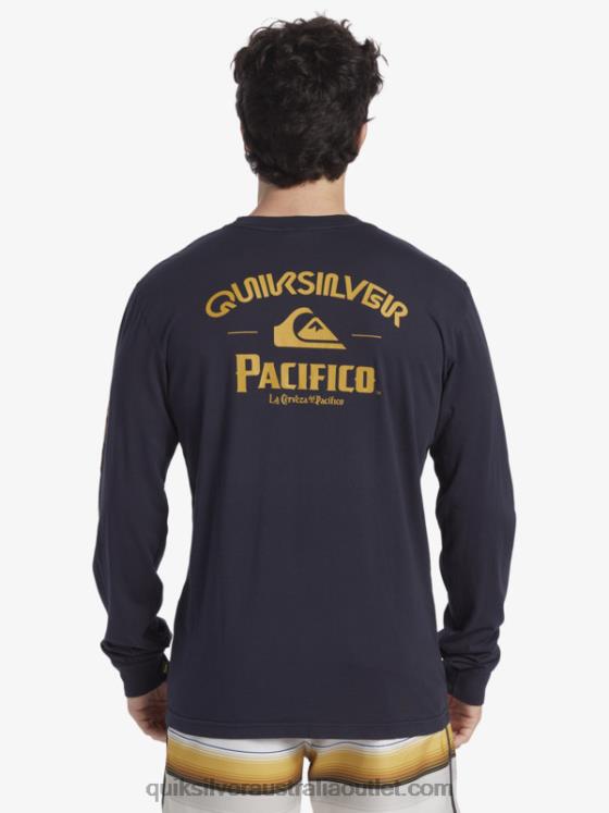 Quiksilver x Pacifico Men Straight Shooter Long Sleeve T-Shirt H2N4B6 navy blazer