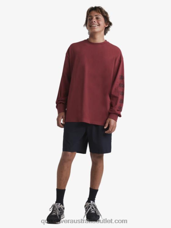 Quiksilver x Stab Men Organic Long Sleeve T-Shirt H2N4B1844 ruby wine