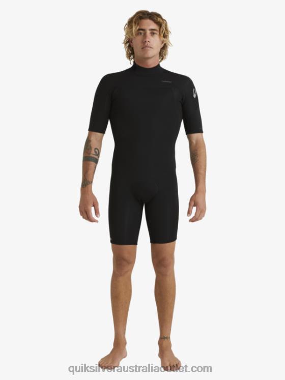 Quiksilver Men 2/2mm Everyday Sessions Short Sleeve Back Zip Springsuit H2N4B1432 black