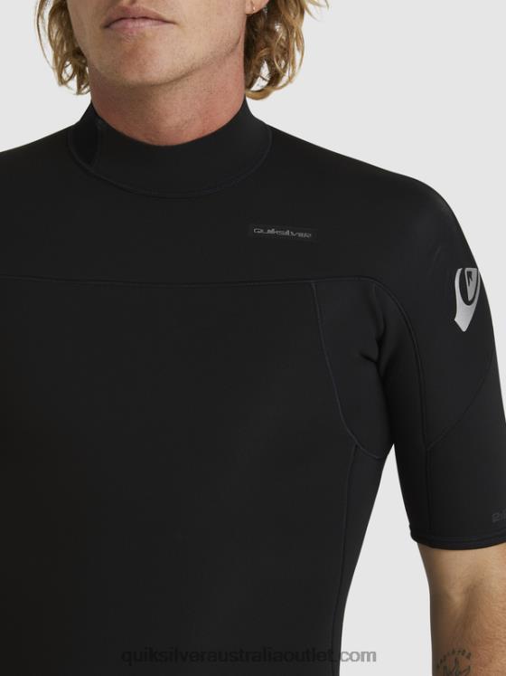 Quiksilver Men 2/2mm Everyday Sessions Short Sleeve Back Zip Springsuit H2N4B1432 black