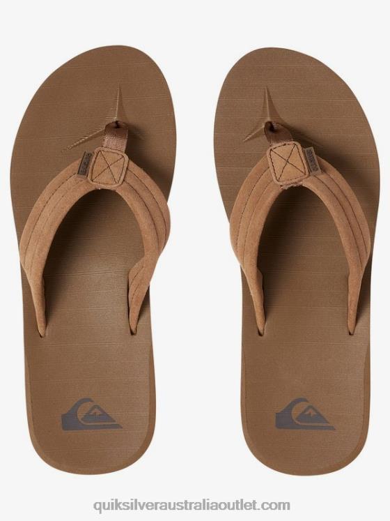 Quiksilver Boys 8-16 Carver Suede Leather Sandals H2N4B2282 tan - solid