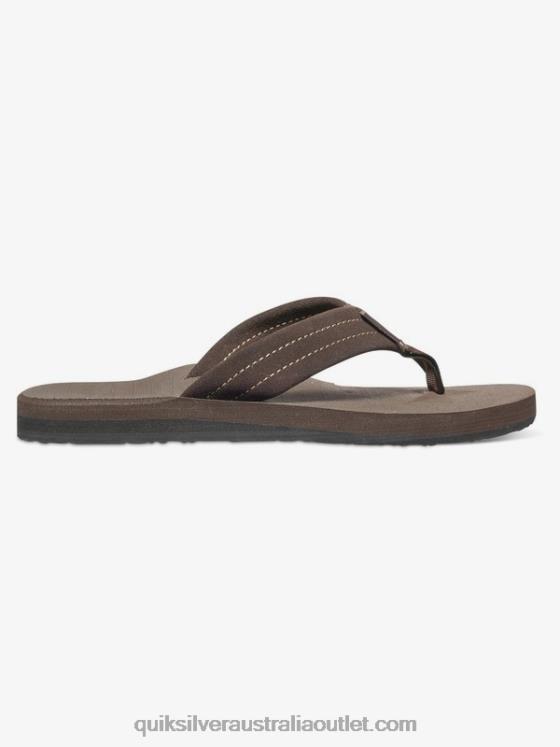Quiksilver Boys 8-16 Carver Suede Leather Sandals H2N4B2283 demitasse - solid