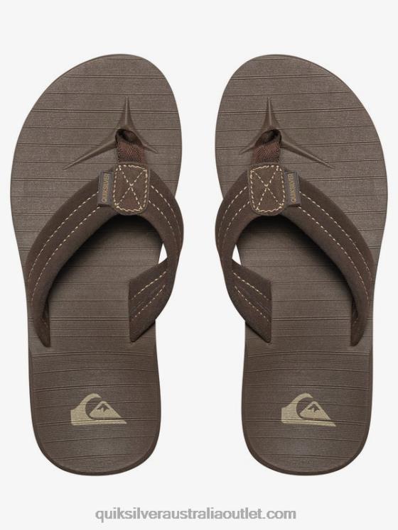 Quiksilver Boys 8-16 Carver Suede Leather Sandals H2N4B2283 demitasse - solid