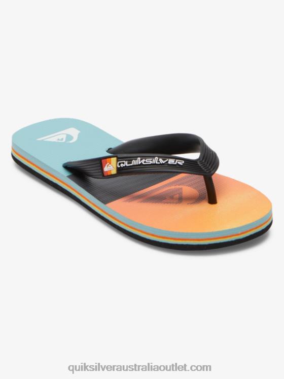 Quiksilver Boys 8-16 Molokai Flip-Flops H2N4B2021 black/orange/grey