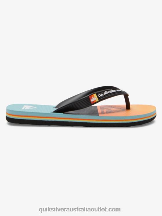 Quiksilver Boys 8-16 Molokai Flip-Flops H2N4B2021 black/orange/grey