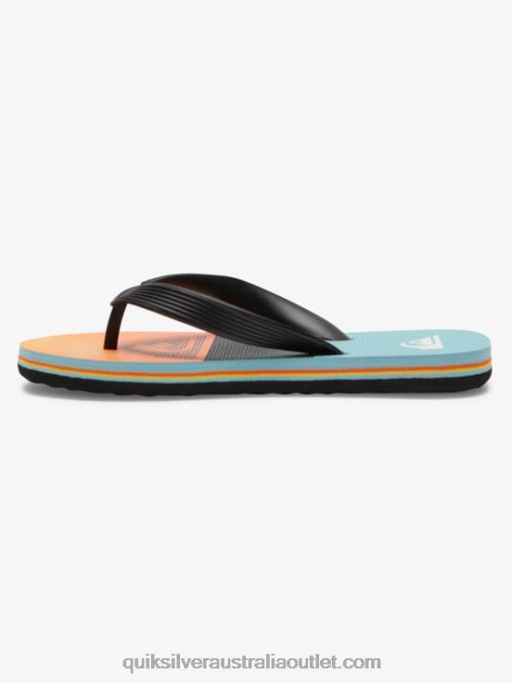 Quiksilver Boys 8-16 Molokai Flip-Flops H2N4B2021 black/orange/grey