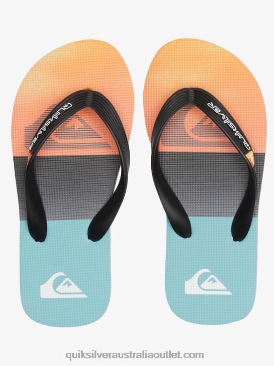 Quiksilver Boys 8-16 Molokai Flip-Flops H2N4B2021 black/orange/grey