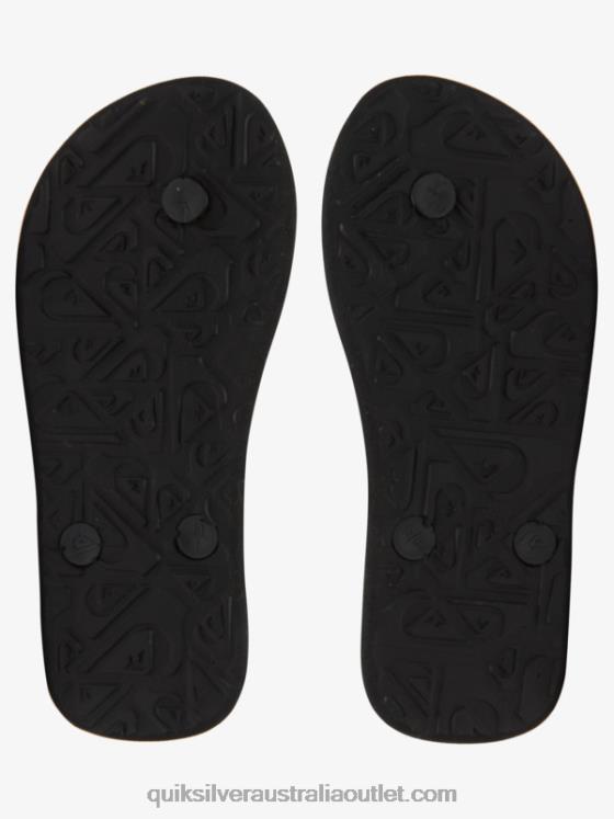 Quiksilver Boys 8-16 Molokai Flip-Flops H2N4B2021 black/orange/grey