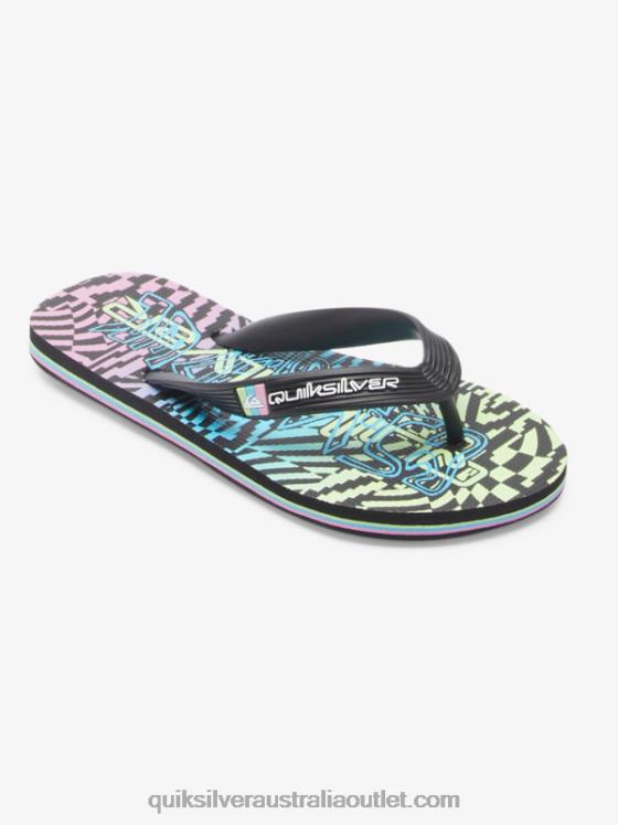 Quiksilver Boys 8-16 Molokai Flip-Flops H2N4B2022 black/pink/blue