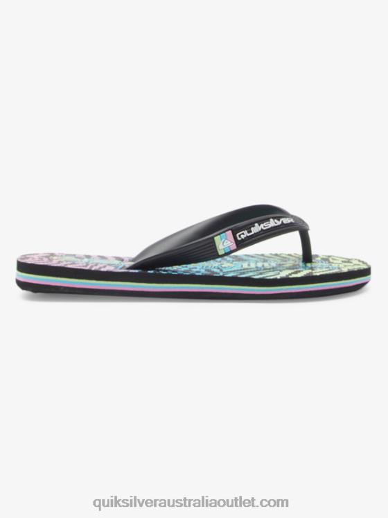 Quiksilver Boys 8-16 Molokai Flip-Flops H2N4B2022 black/pink/blue