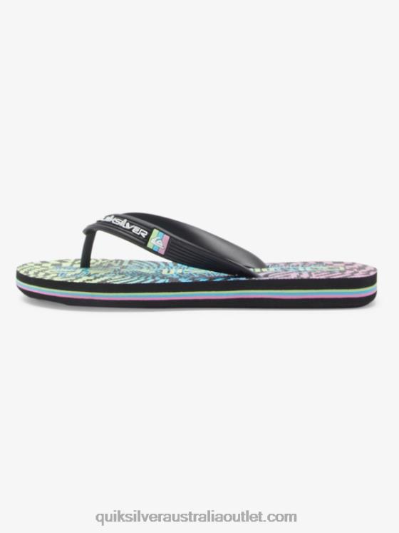Quiksilver Boys 8-16 Molokai Flip-Flops H2N4B2022 black/pink/blue