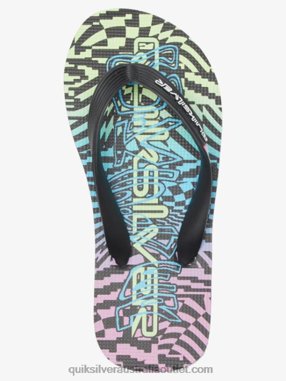 Quiksilver Boys 8-16 Molokai Flip-Flops H2N4B2022 black/pink/blue