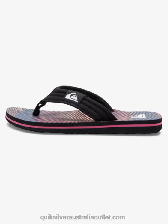Quiksilver Boys 8-16 Molokai Layback Sandals H2N4B1995 black/orange/grey