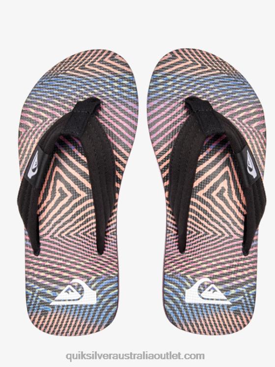 Quiksilver Boys 8-16 Molokai Layback Sandals H2N4B1995 black/orange/grey