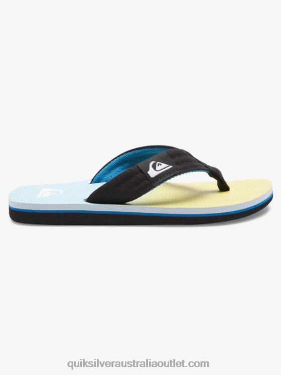 Quiksilver Boys 8-16 Molokai Layback Youth Basic Sandal H2N4B2252 blue/yellow