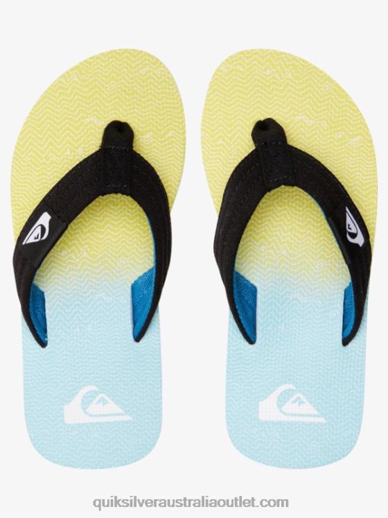 Quiksilver Boys 8-16 Molokai Layback Youth Basic Sandal H2N4B2252 blue/yellow