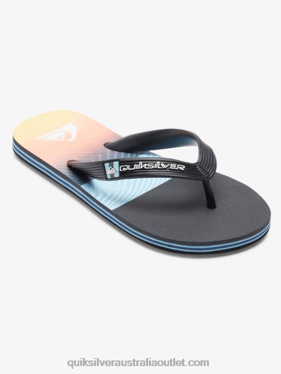 Quiksilver Boys 8-16 Molokai Panel Flip-Flops H2N4B2206 black/orange/grey