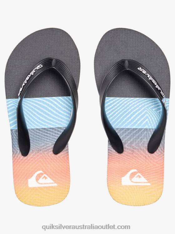 Quiksilver Boys 8-16 Molokai Panel Flip-Flops H2N4B2206 black/orange/grey