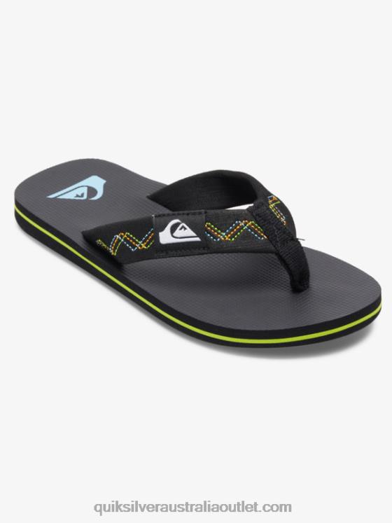Quiksilver Boys 8-16 Molokai Stitchy Sandals H2N4B2148 black/green