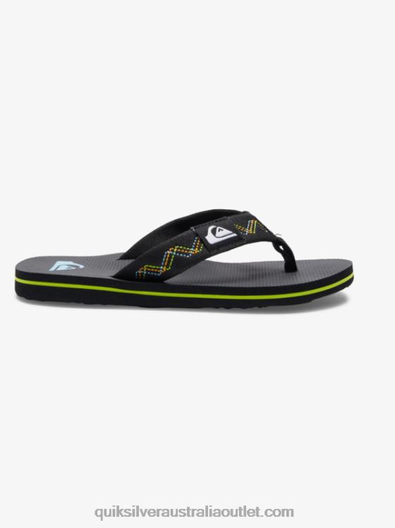 Quiksilver Boys 8-16 Molokai Stitchy Sandals H2N4B2148 black/green