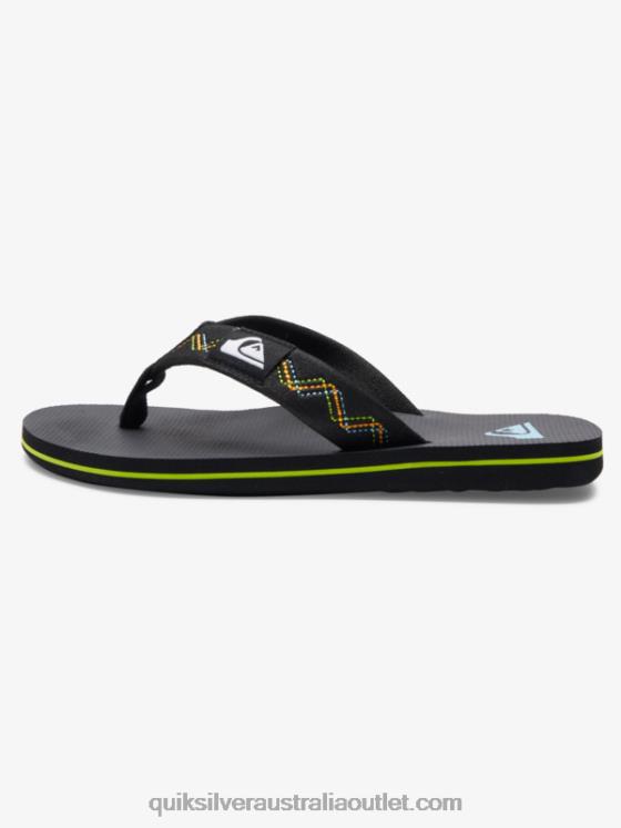 Quiksilver Boys 8-16 Molokai Stitchy Sandals H2N4B2148 black/green