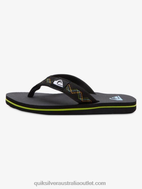Quiksilver Boys 8-16 Molokai Stitchy Sandals H2N4B2148 black/green